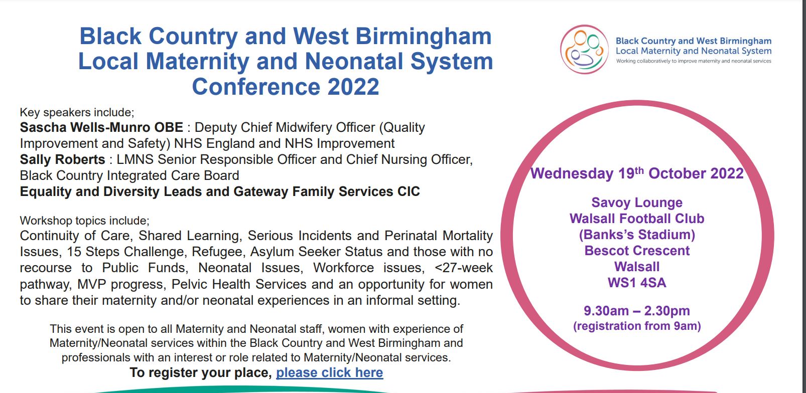 Image for Spotlight on maternity and neonatal services at October conference