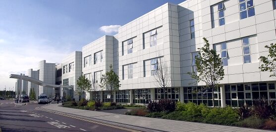 A front view of Russells Hall Hospital, one of the sites of The Dudley Group NHS Foundation Trust.