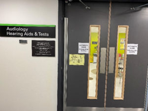 Audiology entrance doors. 