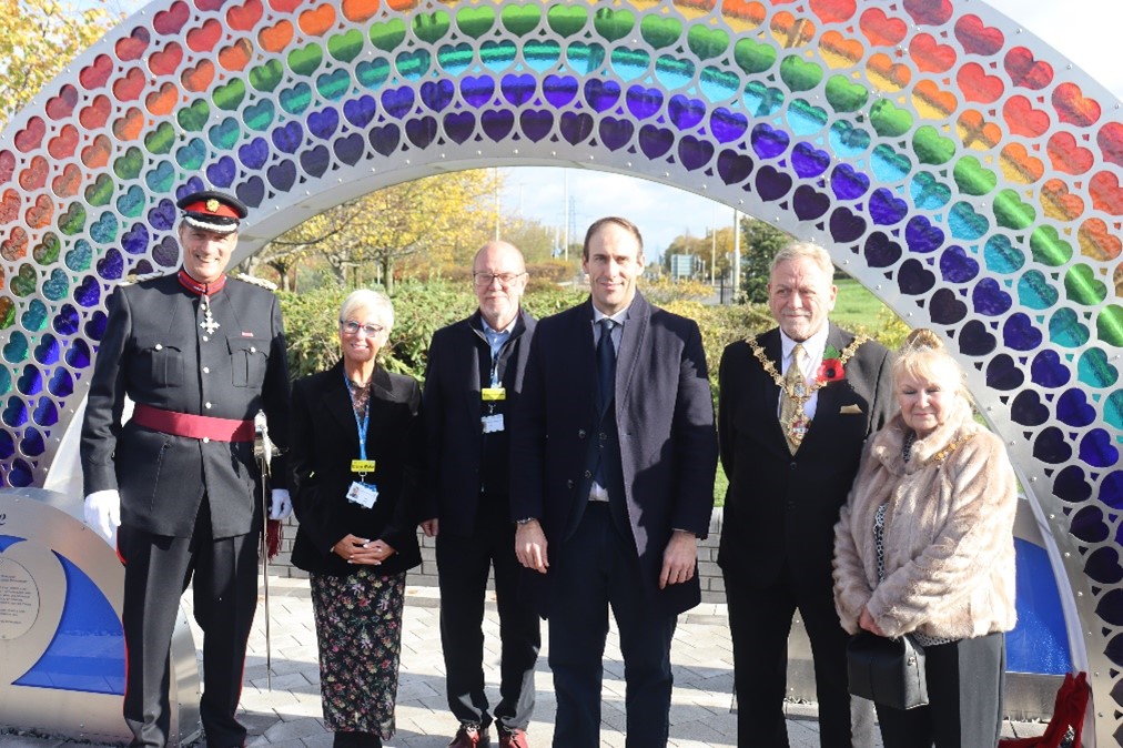 The Dudley Rainbow unveiled at Russells Hall Hospital
