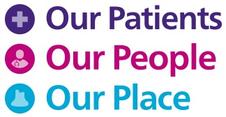 graphic reads 'our patients, our people, our place'