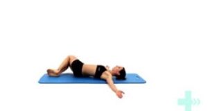 Leg rolls
Keeping your knees together, drop them down to one side, rotating your torso. Return to the starting position and allow your knees to fall to the opposite side. Only drop as far as is comfortable. You may want to hold the stretch on each side.