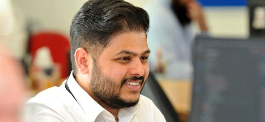 Man staring at computer