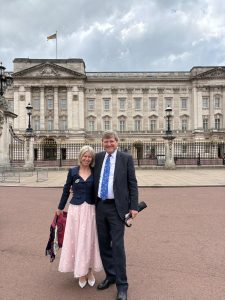 Group medical director Jonathan Odum attending the garden party at Buckingham Palace.